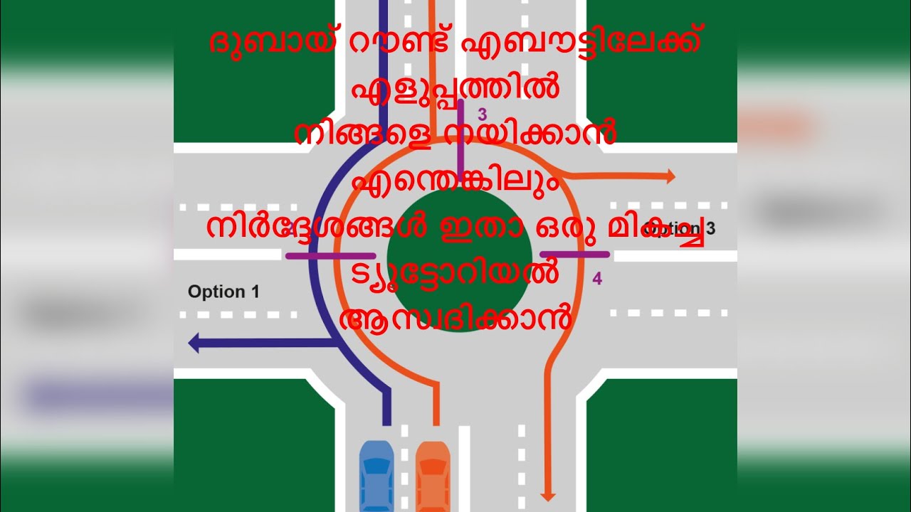 How to drive at UAE roundabout- Malayalam#ajman #uae #licence #rules #driving #roadtest #finaltest