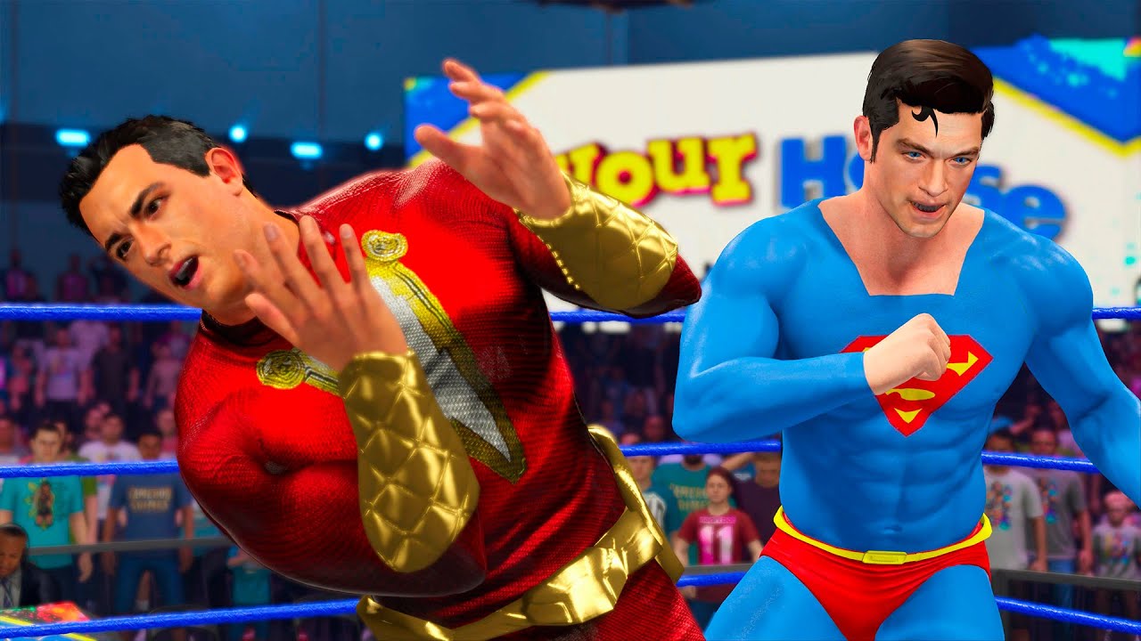 Superman vs Shazam | Superhero Wrestling Battle WWE 2K23