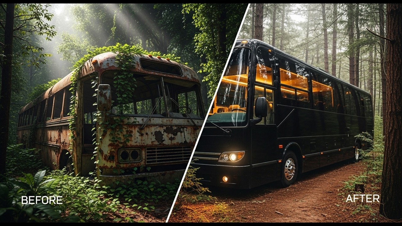 From Scrap Bus to Luxury Home in the Forest | Full Build 2026 usa