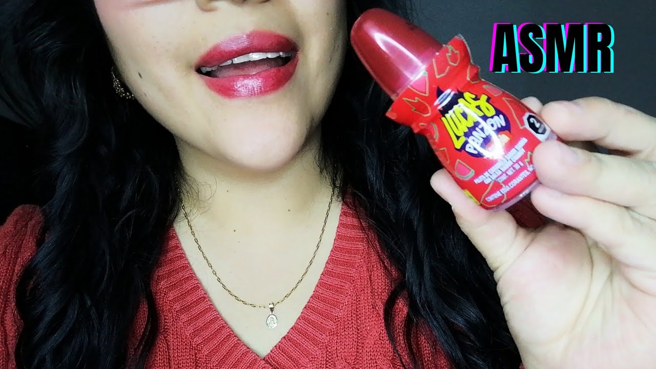 ASMR español comiendo lucas panzon 🍉 DULCE MEXICANO mouth sound 😴