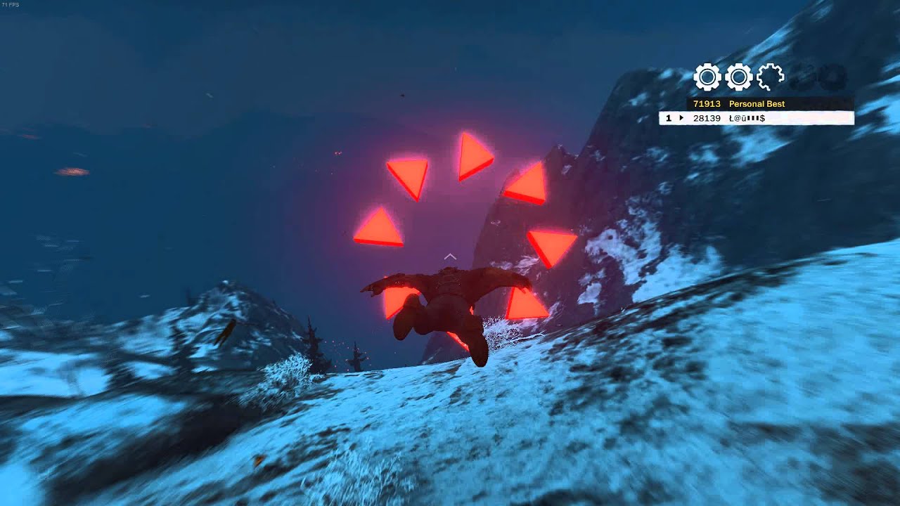 Just Cause 3 Wingsuit Challenge Maxime Tour 5 gears perfect run 73913 score