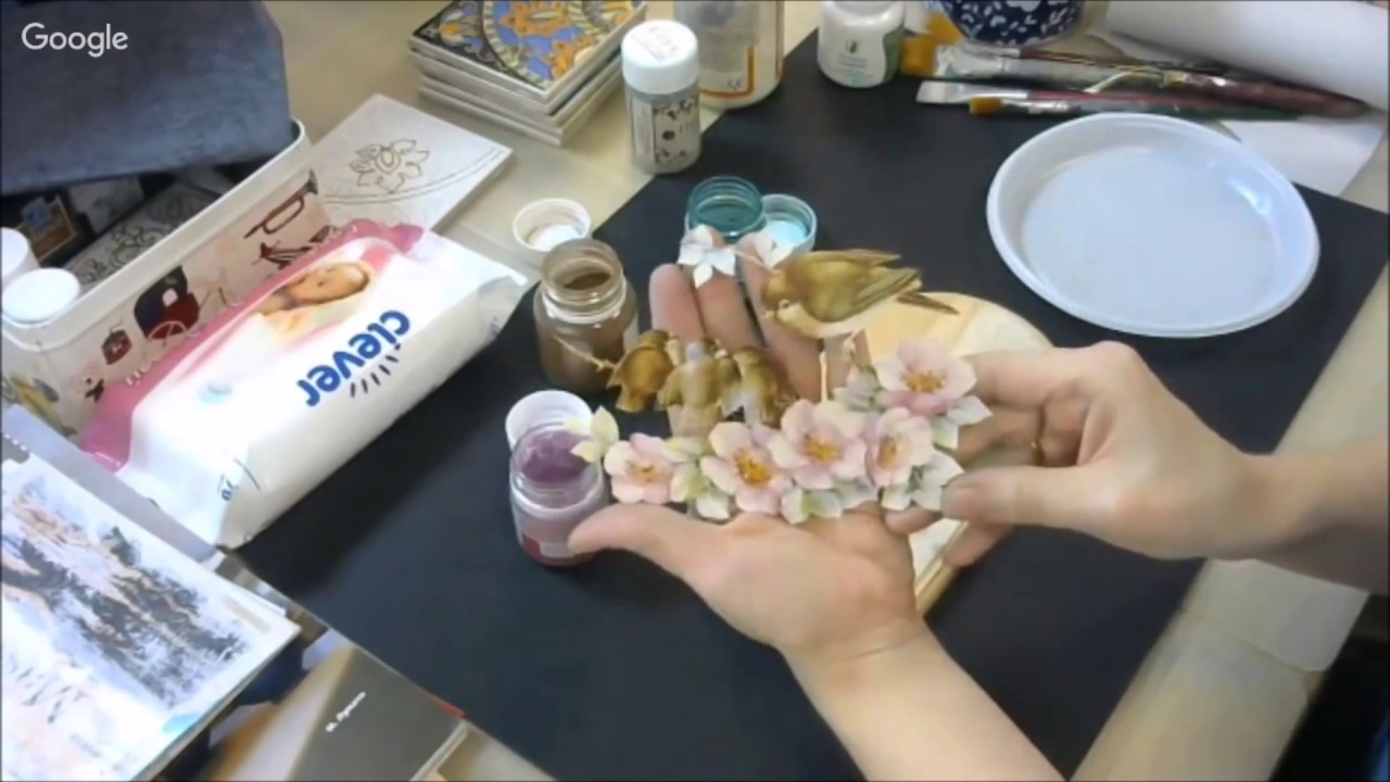 Художественный декупаж подрисовка фона пигментами: видео урок Натальи Жуковой