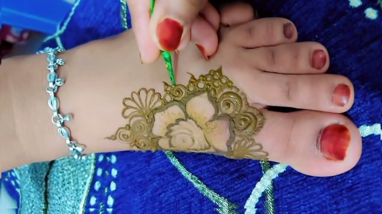 Beautiful feet  mehandi design tutorial😍💕full video tutorial 💕trending rose mehandi design tutorial 