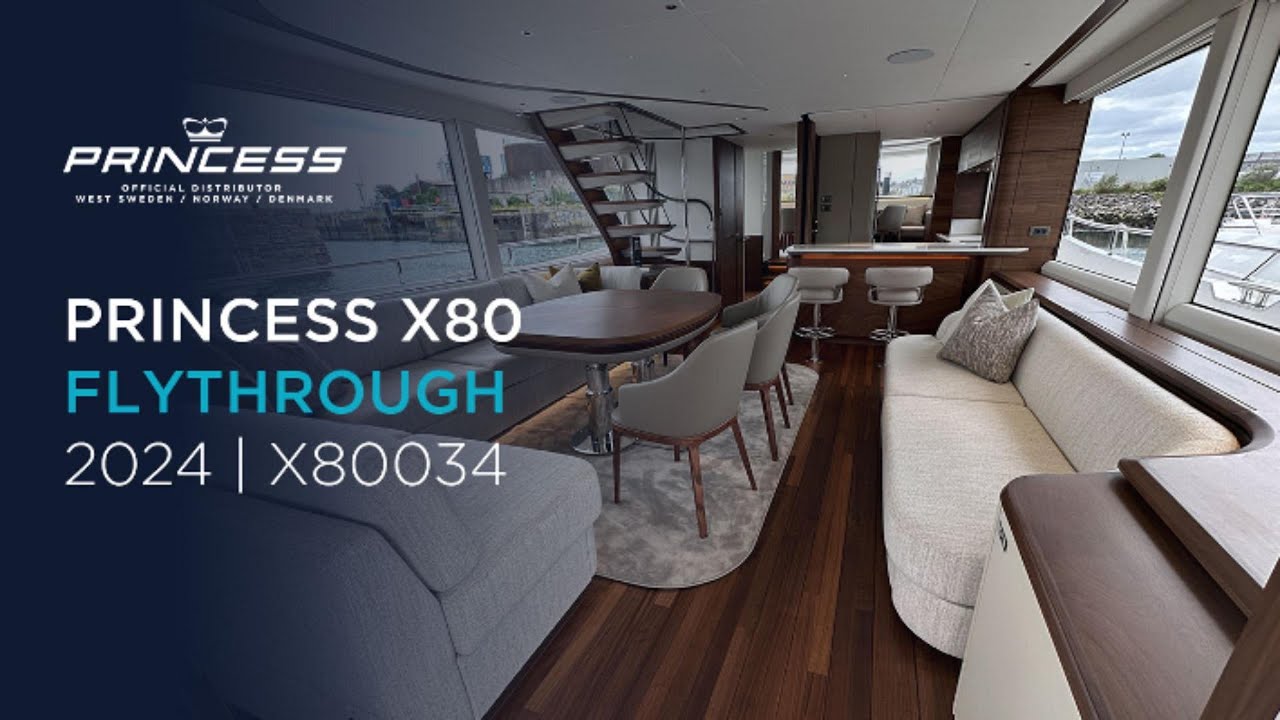 2024 Princess X80 flythrough (X80034) – Superfly Yacht for Sale