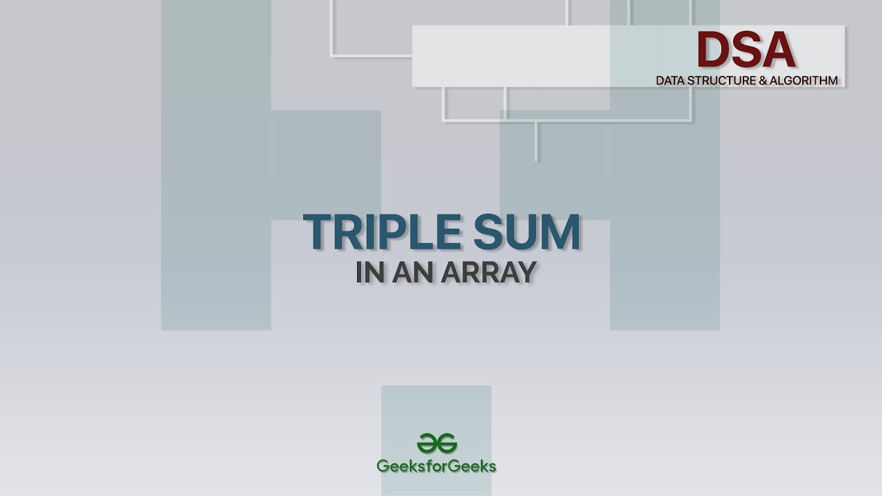 Triplet Sum in an Array | Data Structures & Algorithms | Programming Tutorials | GeeksforGeeks