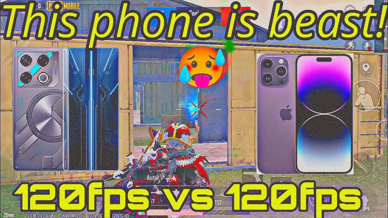 Infinix gt 20 pro VS Iphone 14 pro max ☠️🔥| 120 fps vs 120 🥵 💀| PUBG /BGMI Test 2024