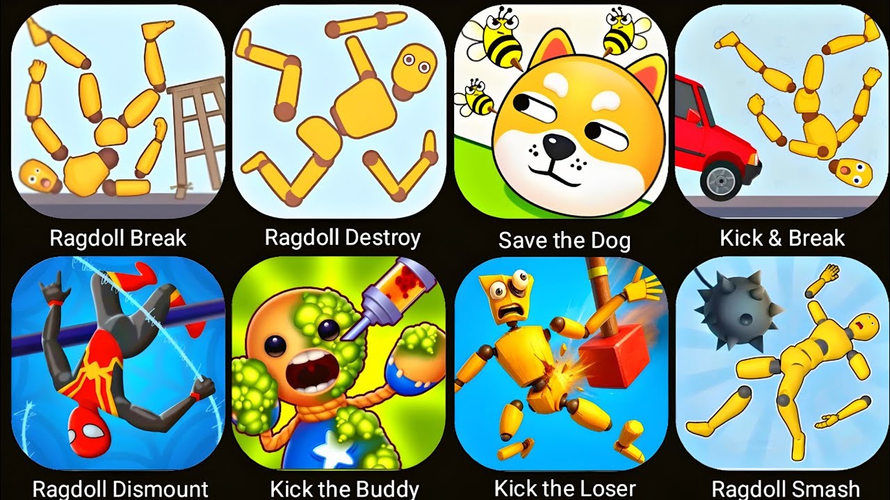 Roblox,Spranky Survival,Ragdoll Break,Man Runner 2048,Minecraft,Kick the Buddy,Geometry Dash,Brawl S