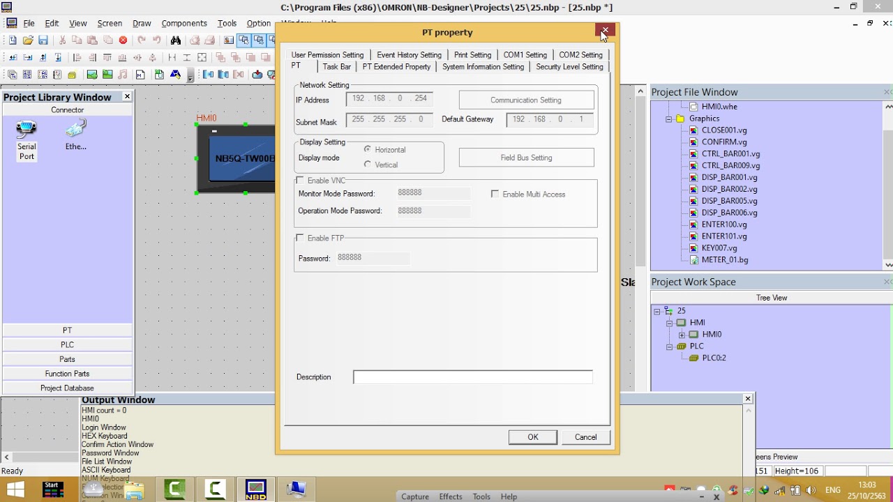 EP1 การใช้ touch screen omron ต่อกับ PLC omron