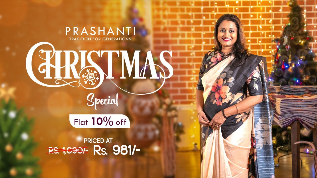 Semi Tussars Off White | Christmas & Sankranti Sale - Flat 10% OFF | Prashanti | 15 Dec 24