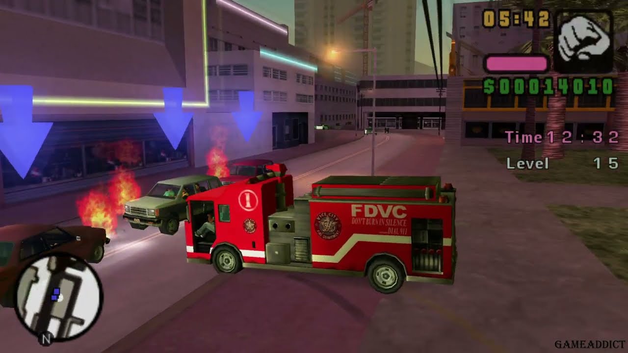 GRAND THEFT AUTO Vice City Stories: Vehicle Side Missions : Firefighter Mission 15 Levels