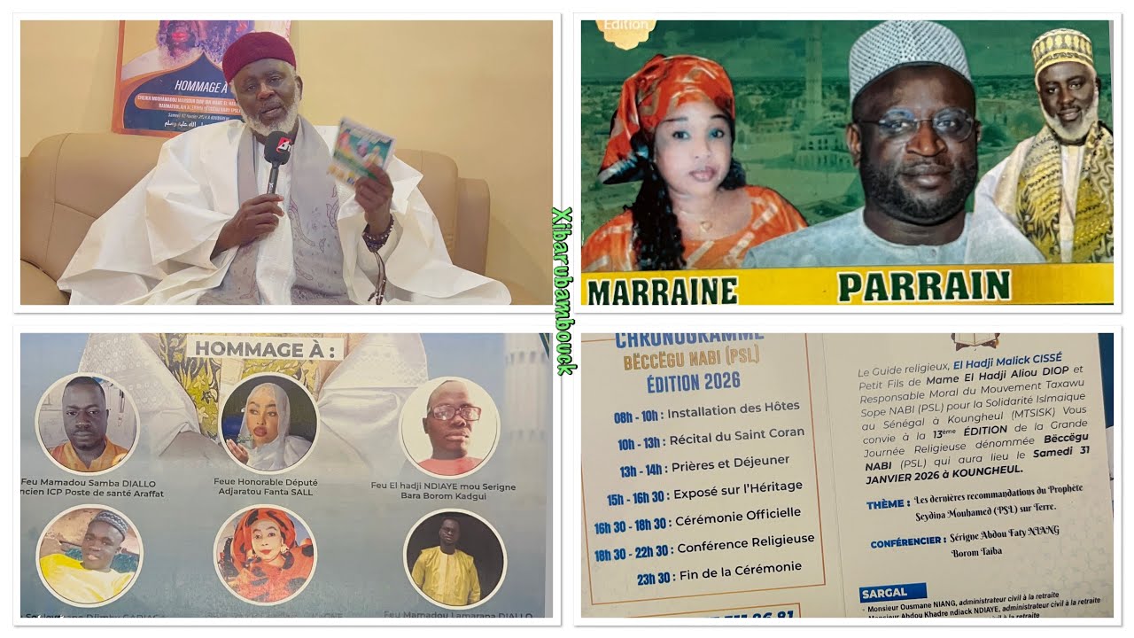 Koungheul : la 13e Journée religieuse pour la paix « Bëccëgu Nabi (PSL) » prévue le 31 janvier 2026