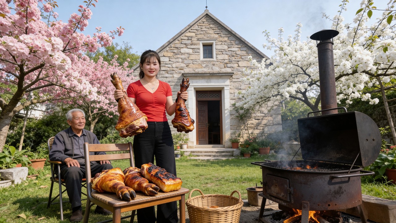A Taste of Home -  Processing Smoked Pork Leg, Go to Countryside Market Sell