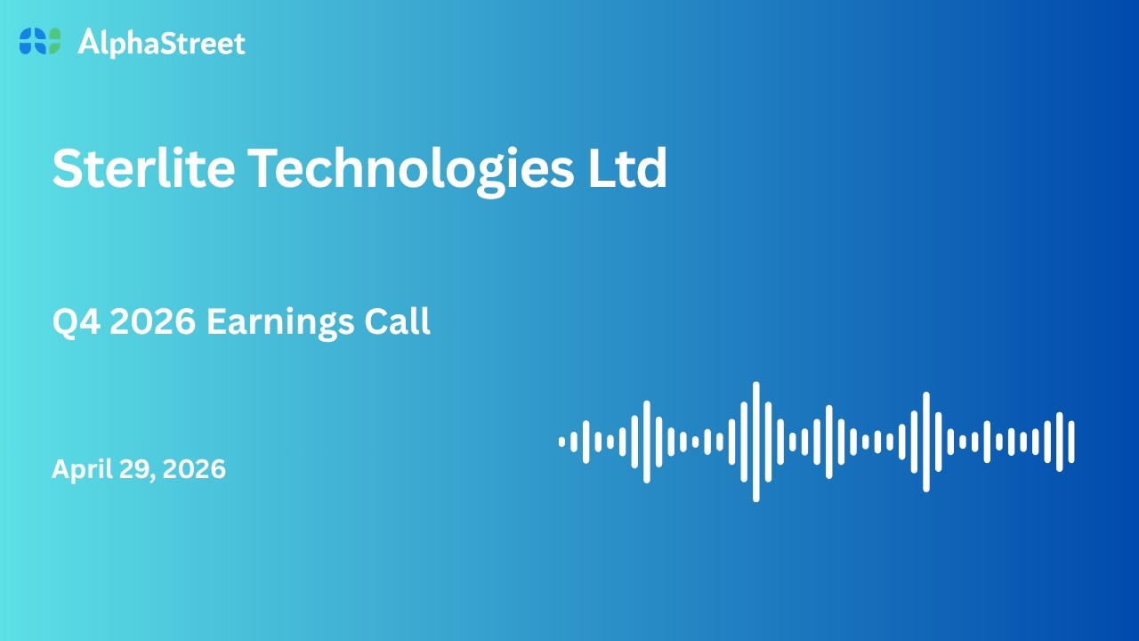 Конференц-звонок по итогам 4 квартала 2025-2026 финансового года компании Sterlite Technologies Ltd.