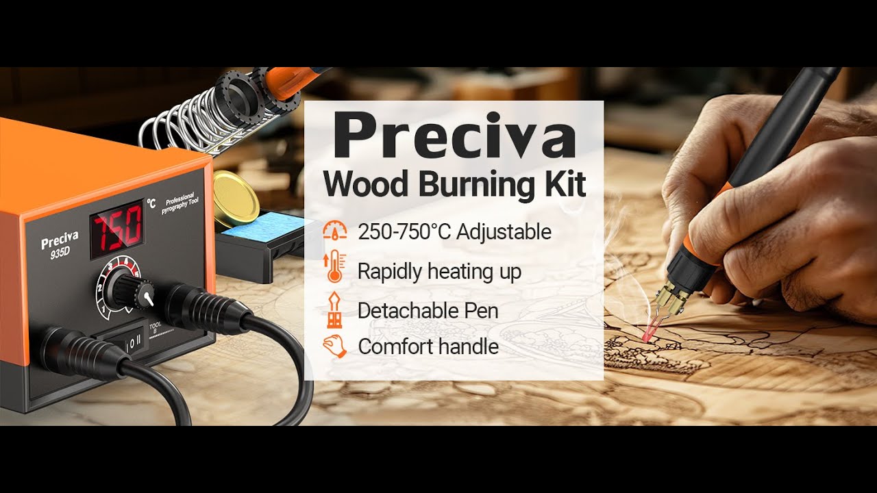 Preciva 935D Dual Pen Wood Burning Kit with Digital Display