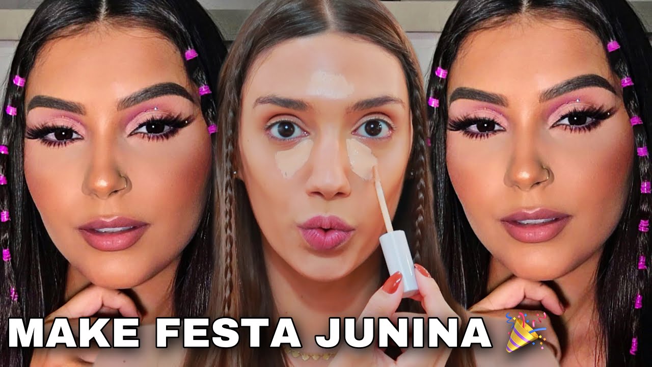 MAKE PARA FESTA JUNINA *MAKE PARA ARRASAR NO SÃO JOÃO* FAÇA EM CASA MAQUIAGEM PARA FESTA JUNINA!!