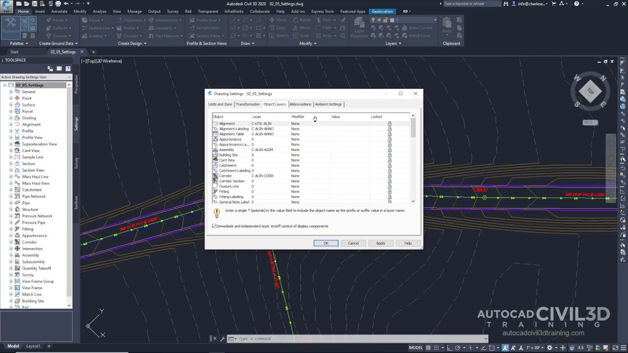 05 Civil 3D Settings Hierarchy