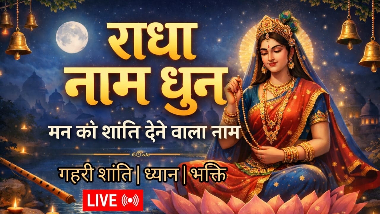 🔴LIVE Radha Naam Jaap 🌙 Night Meditation for Deep Sleep, Relaxation & Peace