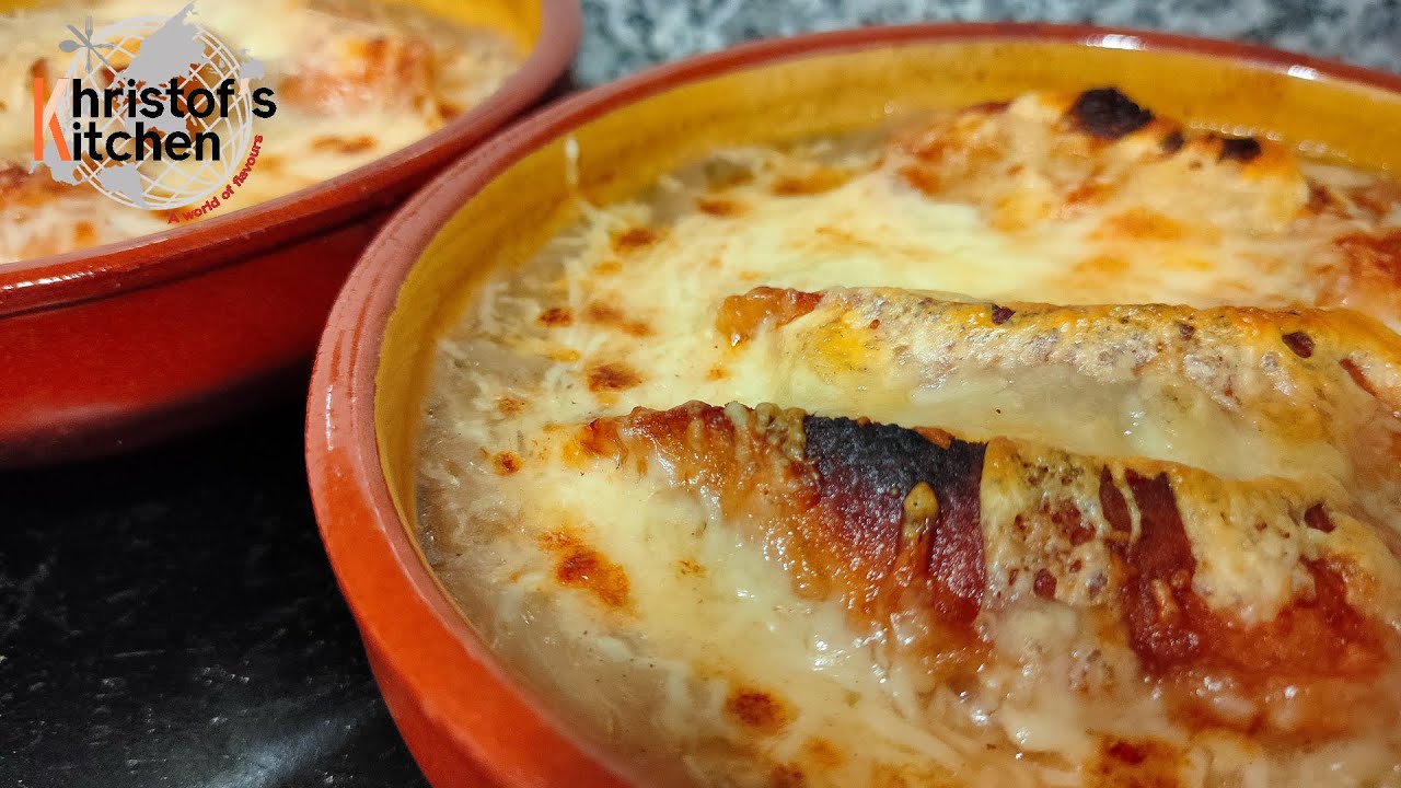 Sopa de cebolla gratinada + Fondo oscuro - SOUPE À L'OIGNONS