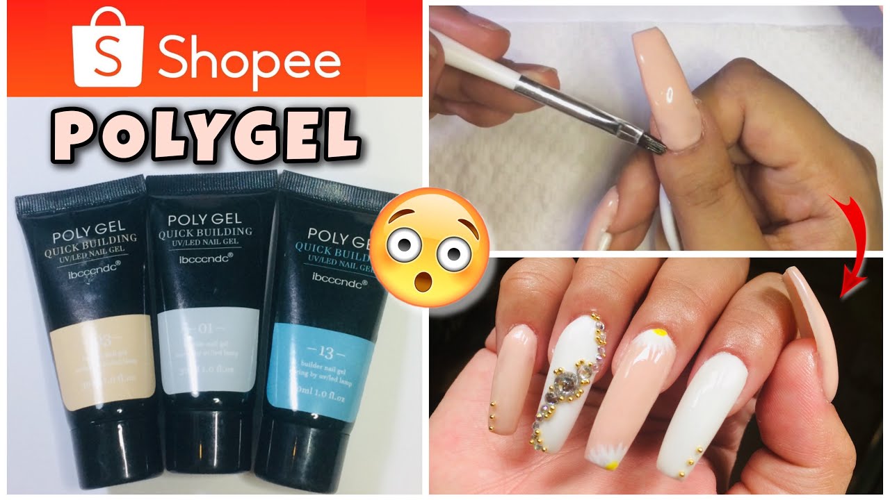 TESTING POLYGELS FROM SHOPEE | 2021 Inspired Polygel Nail Tutorial