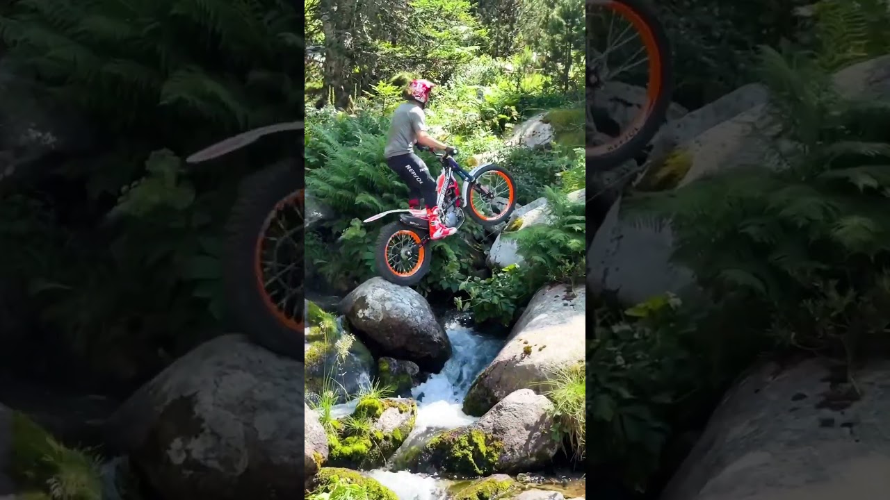 Trials biker effortlessly bounces across rocks! 😮🤯  -  🎥 tonibou