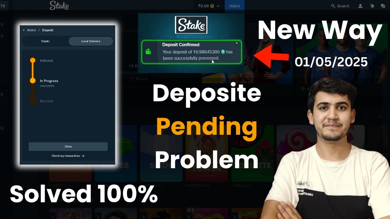 Stake INR Deposit Pending Problem Solved || INR Deposit Pending Error #pending #deposite #stake