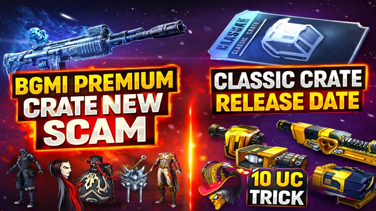 😰BGMI PREMIUM CRATE NEW SCAM | MATERIAL 10 UC TRICK | NEW CLASSIC CRATE RELEASE DATE