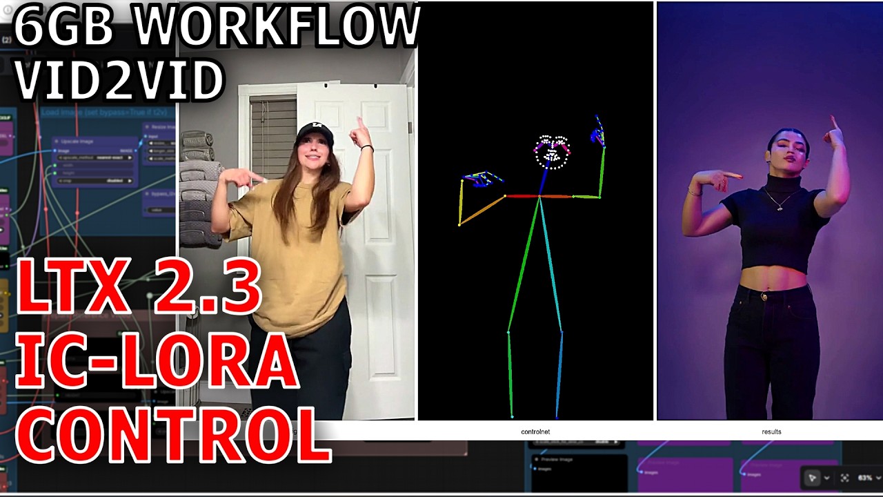 Учебное пособие по ComfyUI: Преобразование видео с помощью микросхемы LTX 2.3 Union Control Lora ...