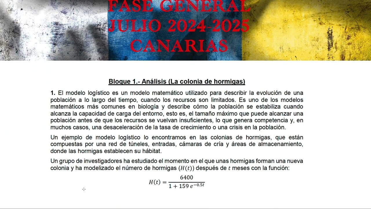 Examen PAU Canarias Julio 2025 Matemáticas II | Ejercicio 01 Resuelto
