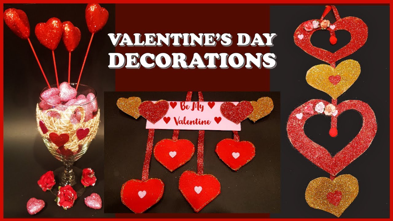 Valentine Day Decoration Ideas | Easy Valentine's Day Crafts | 14th Feb Special Decoration