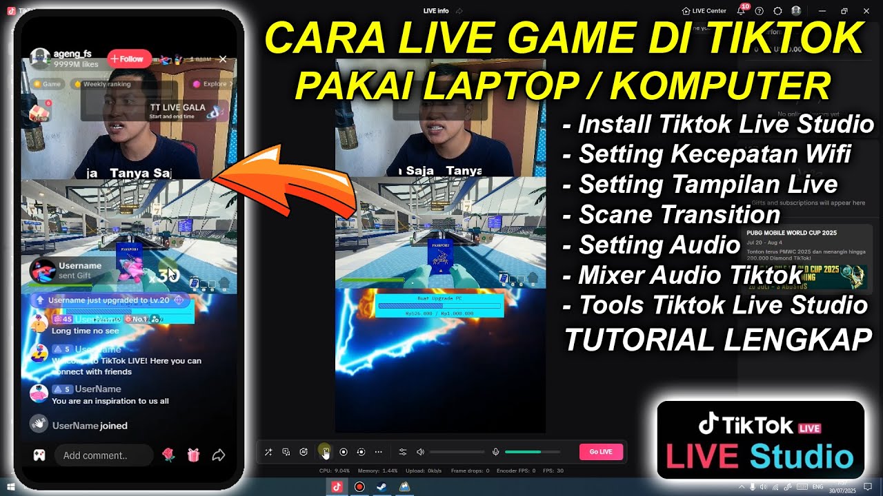 Tutorial Lengkap Cara Live Game Di TIKTOK Menggunakan Laptop/PC - Tiktok Live Studio Terbaru 2025