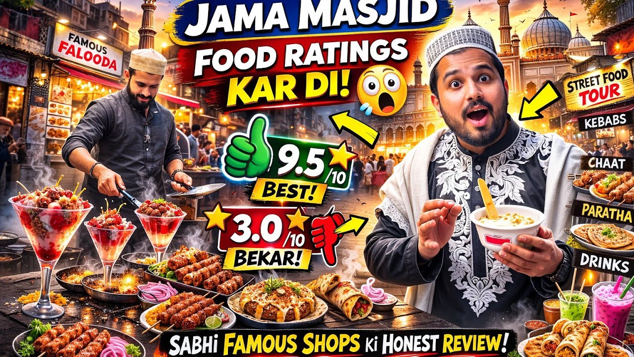  Jama Masjid Street Food 😍 | Sabhi Shops Try Karke Rating De Di! | By @ZAIKAWITHALAM 