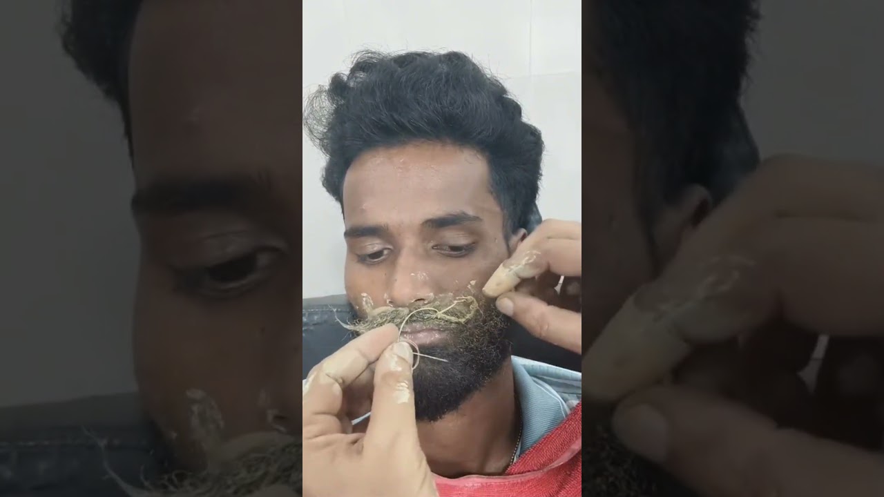 MUSTACHE ki setting with help of needle