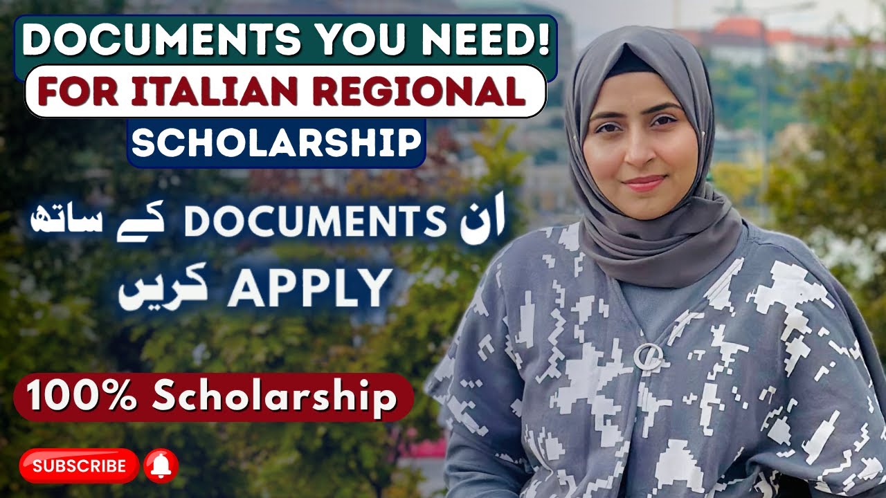 Documents for Italy Regional Scholarships for international students.  Universities Page