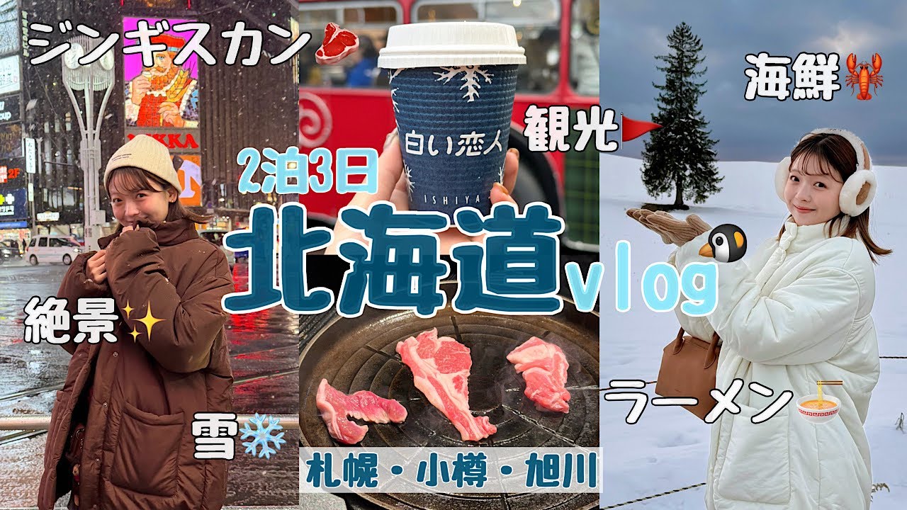 【北海道vlog】ISFJ姉妹による予定パンパンの旅👭🏻✨食べて、巡って、大満喫⛄️❄️