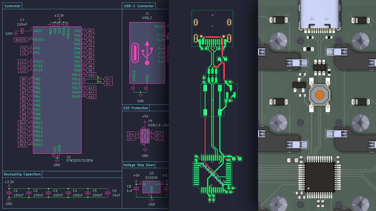 Simple STM32 Mechanical Keyboard PCB Design in Kicad