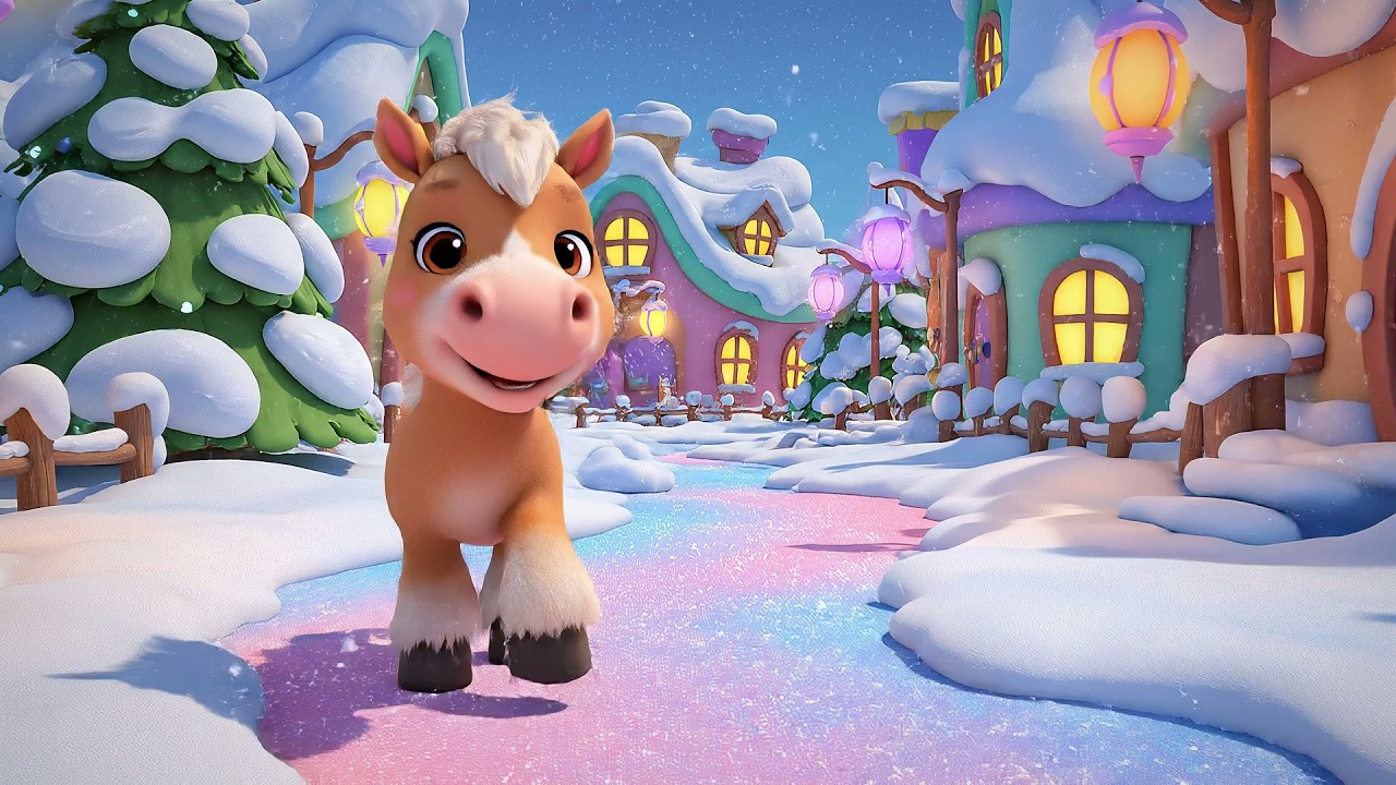 Лошадь отправляется на прогулку по снегу