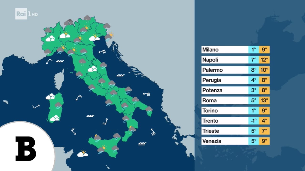 Rai Meteo 1 del giorno 25 marzo 2020