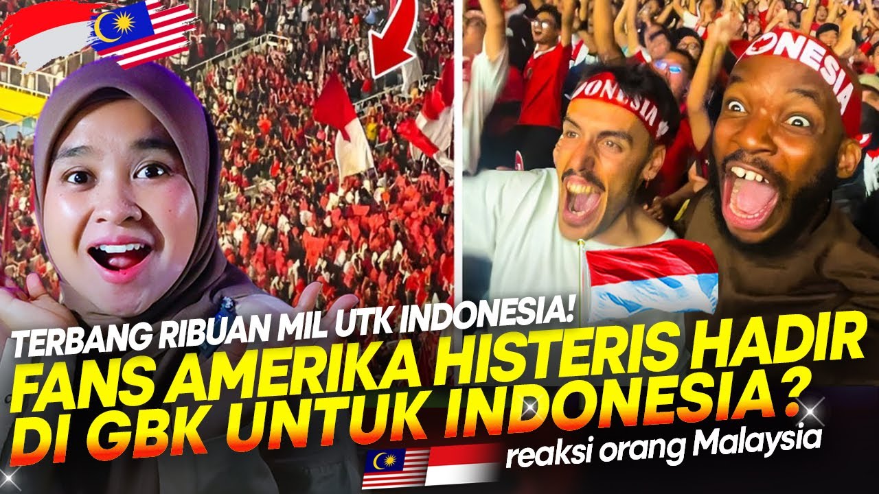 Fans Garuda dari Amerika Histeris‼️ Terbang Ribuan Mil di GBK Untuk Sepak Bola Indonesia?! 🇲🇾 REACT