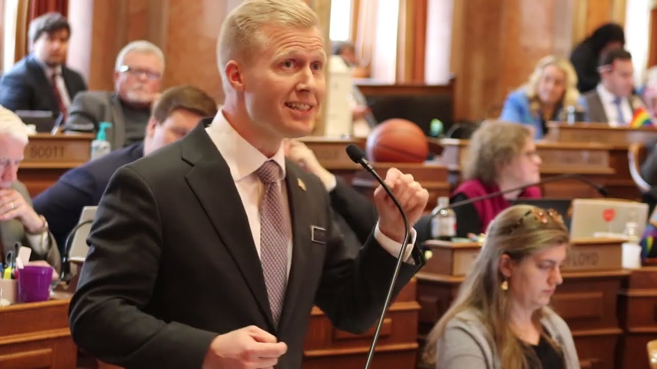 Rep. Baeth speaks against bill that bans gender-affirming care for minors.