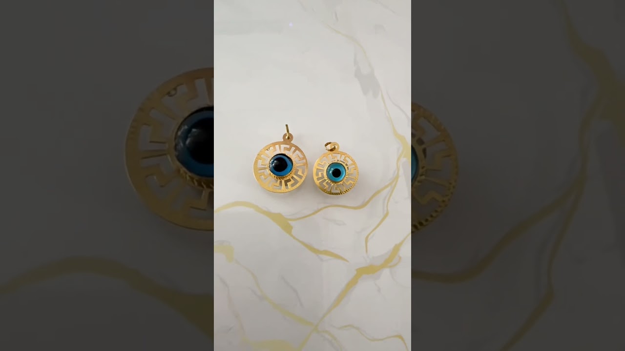 Ancient Greek Protection 🧿 | 14K Solid Gold Greek Key Evil Eye 