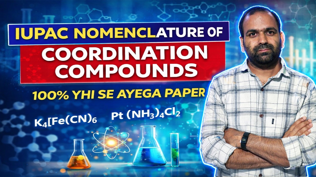 IUPAC Nomenclature of Coordination Compounds | 100% From Here in Exam | Class 12 Chemistry