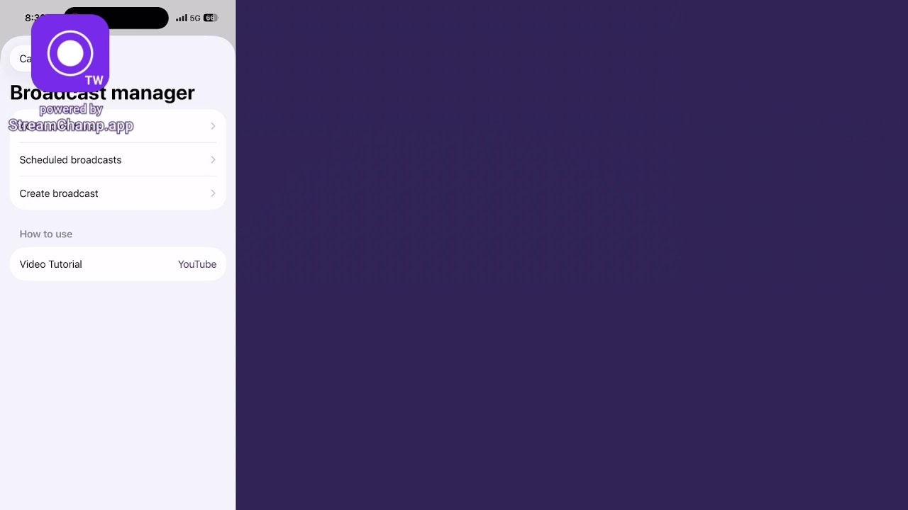 Broadcast powered by StreamChamp