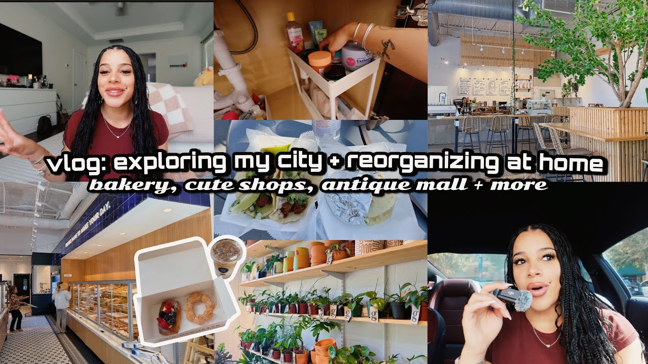 vl☆g: исследую свой город + делаю реорганизацию дома | пекарня, милые магазинчики, антикварный ма...