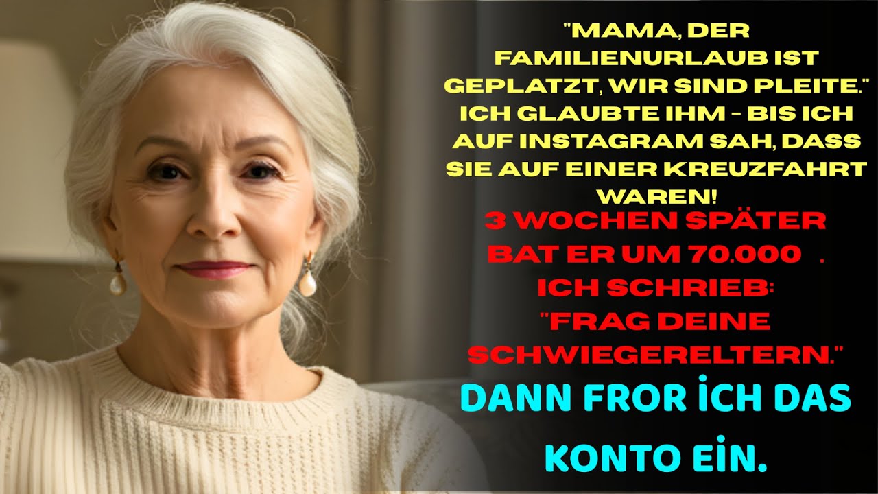 Sohn log über Urlaub - 70.000 € nicht geben schenkte mir Freiheit + neues Leben!