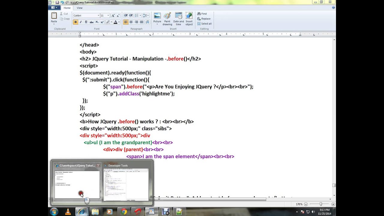 BEFORE METHOD IN JQUERY   DEMO