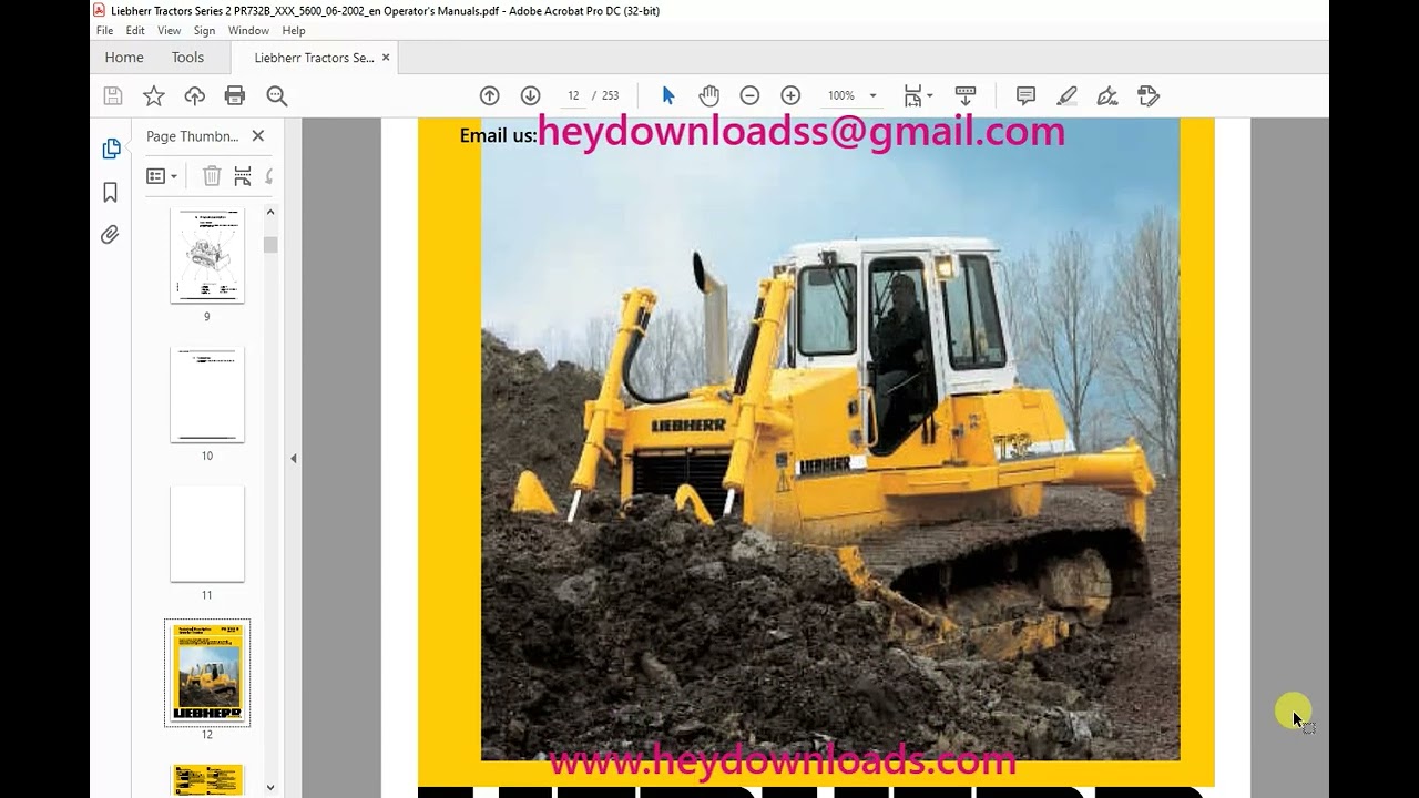 Liebherr Tractor PR 732B Litronic PR 742B Litronic Crawler Dozer Operating Manual