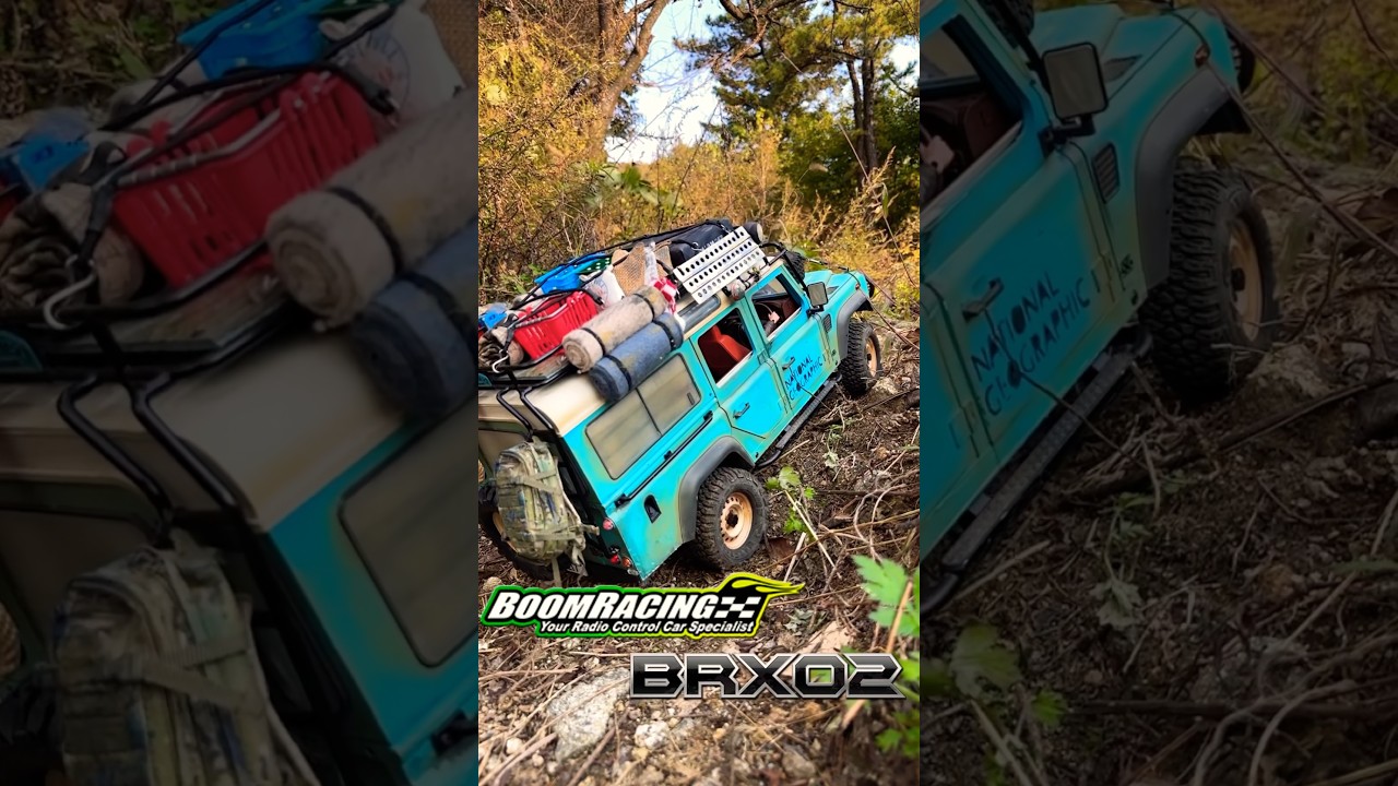 Boom Racing BRX02 Defender 110, Camel Trophy blue  #brx02 #cameltrophy #scalerc #rockcrawler #funny