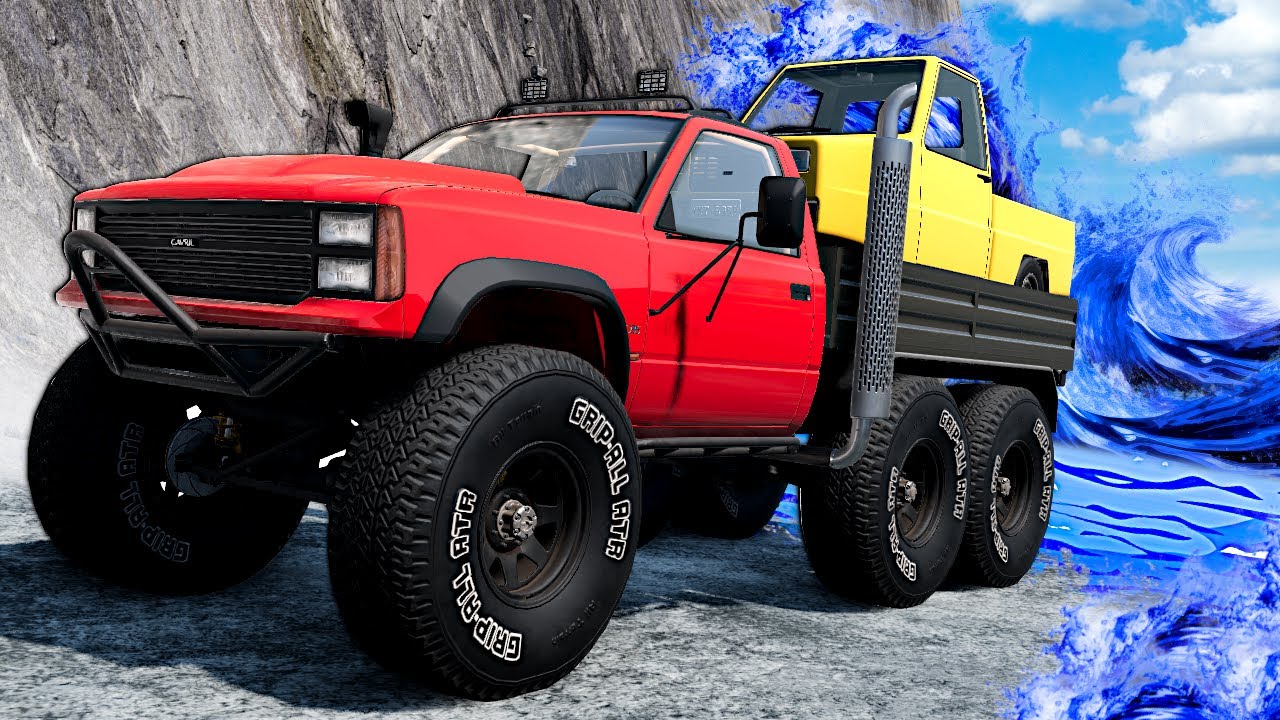 Flood Escape in the WEIRDEST Trucks! (BeamNG)