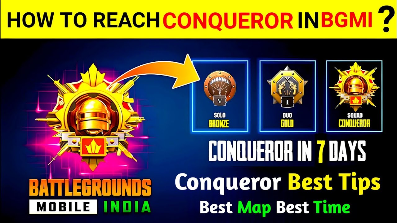 HOW TO REACH CONQUEROR IN 7 DAYS | BGMI 3.4 UPDATE CONQUEROR TIPS | PLATINUM TO CONQUEROR IN BGMI