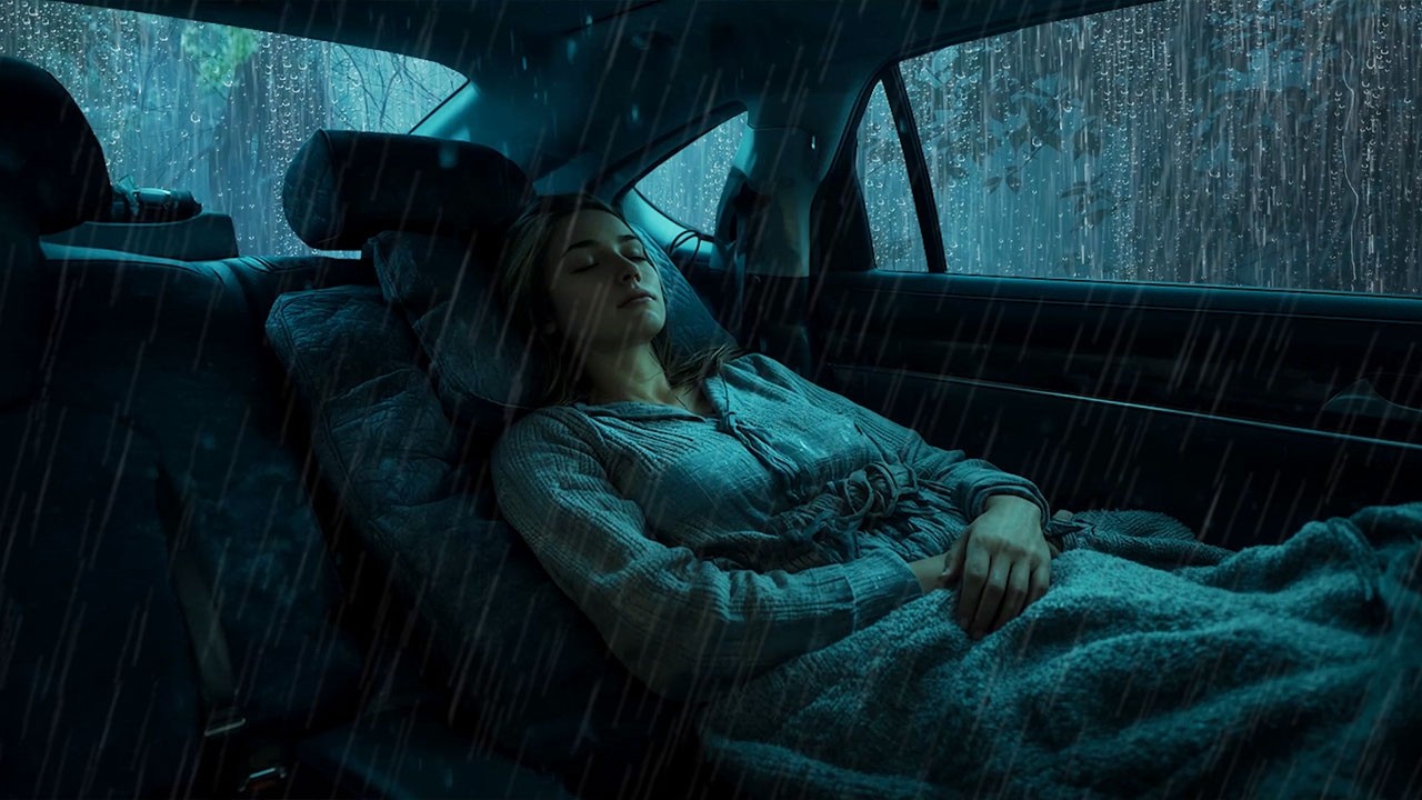 Relaxing Rain - Deep Sleep and Stress Relief with Rain Sounds on Camping Car